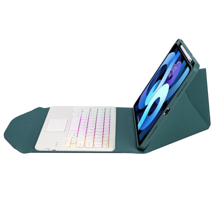 Z102B-AS Pen Slot Touchpad Backlight Bluetooth Keyboard Leather Tablet Case For iPad 10.2 2021/2020/2019(Green) - Universal by buy2fix | Online Shopping UK | buy2fix