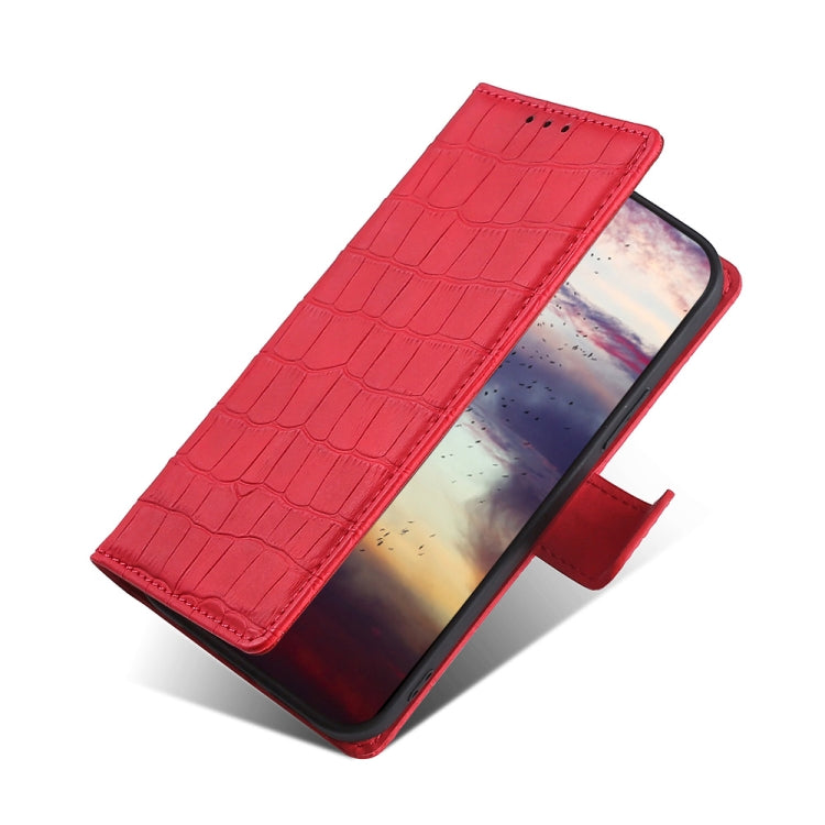 For Blackview A50 Skin Feel Crocodile Magnetic Clasp Leather Phone Case(Red) - More Brand by buy2fix | Online Shopping UK | buy2fix