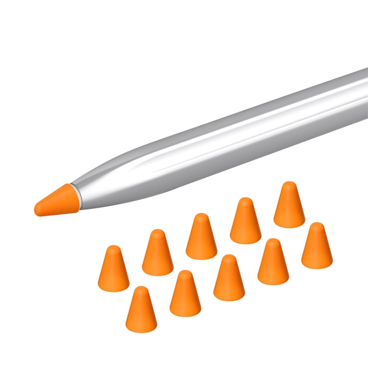 10 in 1 / Set Silicone Nib Cap For Huawei Pencil(Orange) - Pencil Accessories by buy2fix | Online Shopping UK | buy2fix
