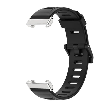 For Xiaomi Mi Band 7 Pro Mijobs Flat Hole TPU Watch Band(Black Silver) - Watch Bands by MIJOBS | Online Shopping UK | buy2fix