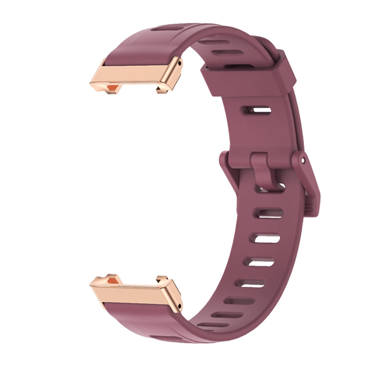 For Xiaomi Mi Band 7 Pro Mijobs Flat Hole TPU Watch Band(Wine Red Rose Gold) - Watch Bands by MIJOBS | Online Shopping UK | buy2fix