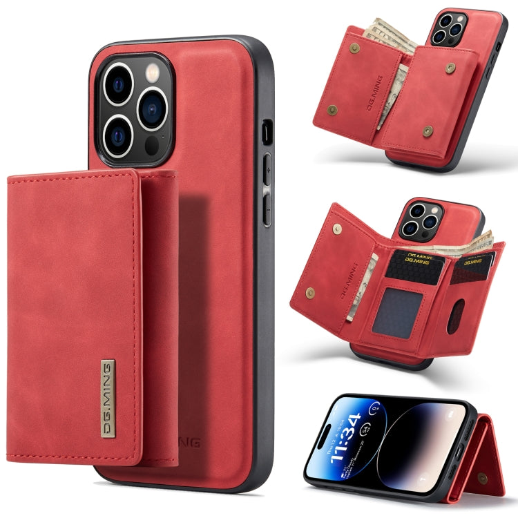 For iPhone 14 Pro Max DG.MING M1 Series 3-Fold Multi Card Wallet Leather Case(Red) - iPhone 14 Pro Max Cases by DG.MING | Online Shopping UK | buy2fix