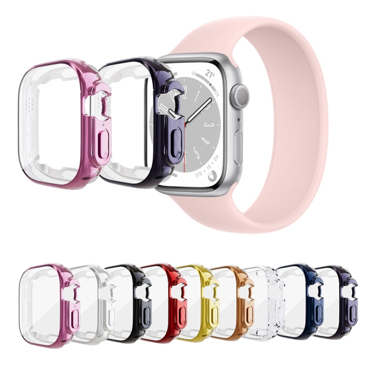 For Apple Watch 8 / 7 45mm All-inclusive Plating TPU Shockproof Case(Transparent) - Watch Cases by buy2fix | Online Shopping UK | buy2fix