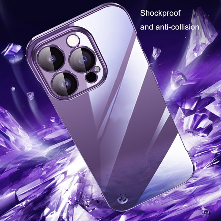 For iPhone 13 Pro Electroplating Frameless Clear PC Phone Case(Purple) - iPhone 13 Pro Cases by buy2fix | Online Shopping UK | buy2fix