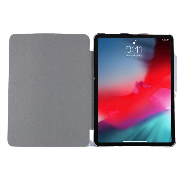 For iPad Air 13 2024 / Pro 12.9 2020 TPU Silk Texture Three-fold Horizontal Flip Leather Tablet Case with Holder(Light Purple) - iPad Pro 12.9 (2020) Cases by buy2fix | Online Shopping UK | buy2fix