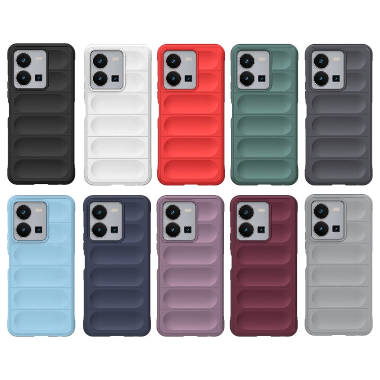 For vivo Y35 4G Global Magic Shield TPU + Flannel Phone Case(Grey) - vivo Cases by buy2fix | Online Shopping UK | buy2fix