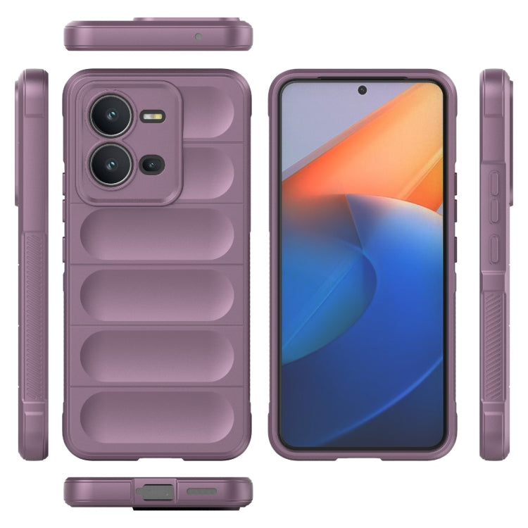 For vivo V25 5G Global Magic Shield TPU + Flannel Phone Case(Purple) - vivo Cases by buy2fix | Online Shopping UK | buy2fix