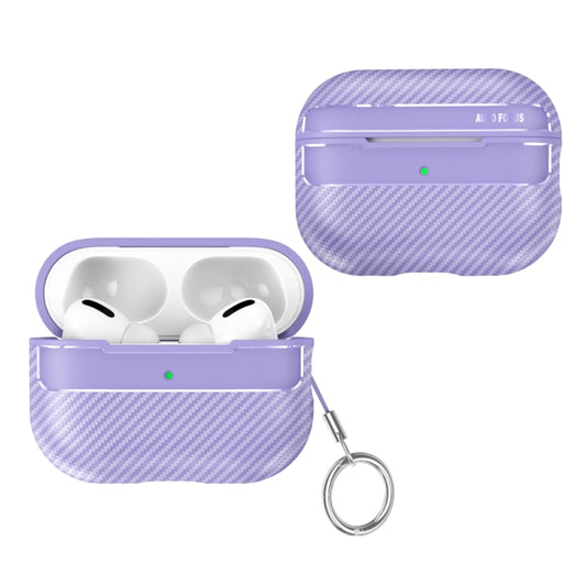 For AirPods Pro 2 Carbon Fiber Texture Anti-fall Earphone Protective Case(Purple) - For AirPods Pro 2 by buy2fix | Online Shopping UK | buy2fix