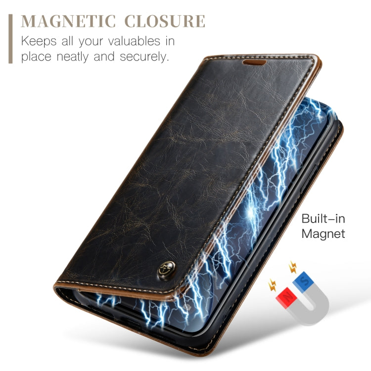 For iPhone XR CaseMe 003 Crazy Horse Texture Leather Phone Case(Coffee) - More iPhone Cases by CaseMe | Online Shopping UK | buy2fix