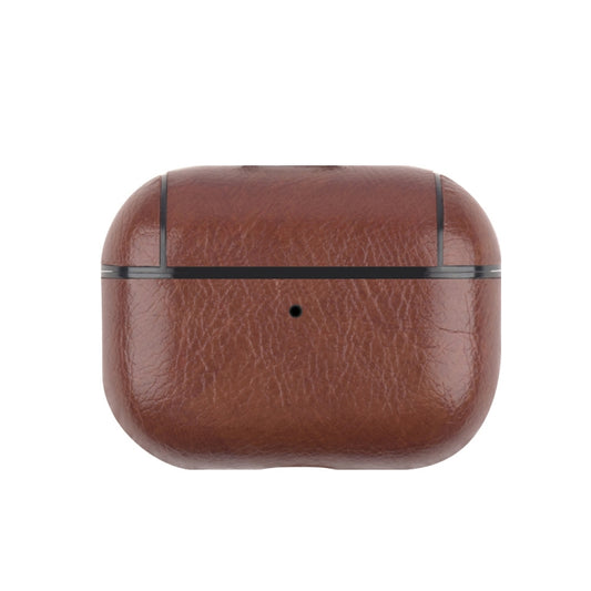 For AirPods Pro 2 Wireless Earphone Leather Shockproof Protective Case(Dark Brown) - For AirPods Pro 2 by buy2fix | Online Shopping UK | buy2fix