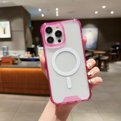 For iPhone 11 High Transparent Acrylic MagSafe Shockproof Phone Case(Pink) - iPhone 11 Cases by buy2fix | Online Shopping UK | buy2fix