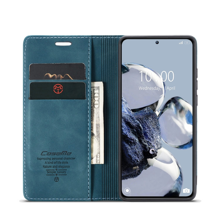 For Xiaomi 12T / 12T Pro CaseMe 013 Multifunctional Horizontal Flip Leather Phone Case(Blue) - Xiaomi Cases by CaseMe | Online Shopping UK | buy2fix