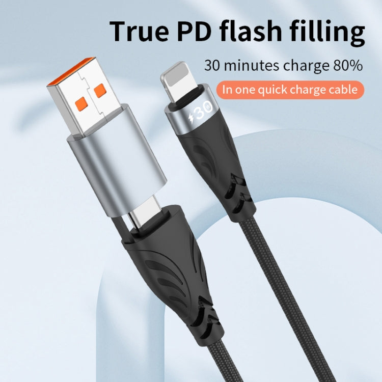 ADC-008 2 in 1 PD 30W USB/Type-C to 8 Pin Fast Charge Data Cable, Length: 1m - 2 in 1 Cable by buy2fix | Online Shopping UK | buy2fix