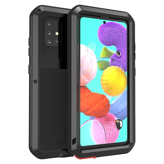 For Galaxy A51 LOVE MEI Metal Shockproof Waterproof Dustproof Protective Case(Black) - Galaxy Phone Cases by LOVE MEI | Online Shopping UK | buy2fix