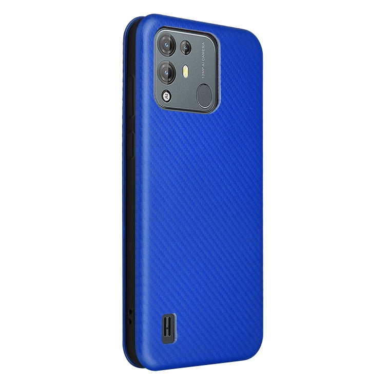 For Blackview A55 Pro Carbon Fiber Texture Horizontal Flip PU Phone Case(Blue) - More Brand by buy2fix | Online Shopping UK | buy2fix