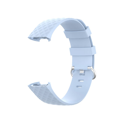 18mm Silver Color Buckle TPU Wrist Strap Watch Band for Fitbit Charge 4 / Charge 3 / Charge 3 SE, Size: L(Light Blue) - Watch Bands by buy2fix | Online Shopping UK | buy2fix