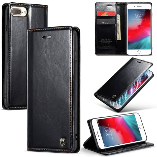 For iPhone 6 Plus/7 Plus/8 Plus CaseMe 003 Crazy Horse Texture Leather Phone Case(Black) - More iPhone Cases by CaseMe | Online Shopping UK | buy2fix