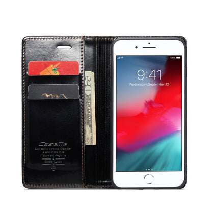 For iPhone 6 Plus/7 Plus/8 Plus CaseMe 003 Crazy Horse Texture Leather Phone Case(Black) - More iPhone Cases by CaseMe | Online Shopping UK | buy2fix