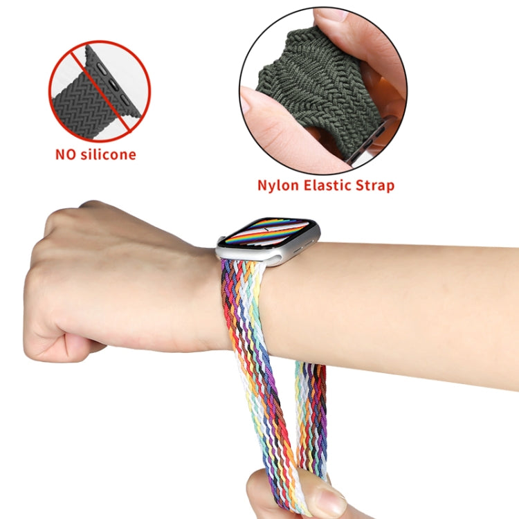 Nylon Single-turn Braided Watch Band For Apple Watch Ultra 49mm / Series 8&7 45mm / SE 2&6&SE&5&4 44mm / 3&2&1 42mm, Length:135mm(Space Grey) - Watch Bands by buy2fix | Online Shopping UK | buy2fix