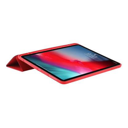 Skin Feel Pen Holder Tri-fold Tablet Leather Case For iPad Air 13 2024 / iPad Pro 12.9 2022 / 2021 / 2020 / 2018(Red) - iPad Pro 12.9 (2022/2021) Cases by buy2fix | Online Shopping UK | buy2fix