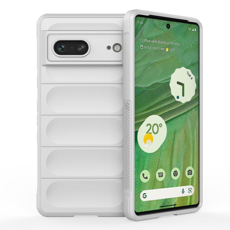 For Google Pixel 7 Magic Shield TPU + Flannel Phone Case(White) - Google Cases by buy2fix | Online Shopping UK | buy2fix
