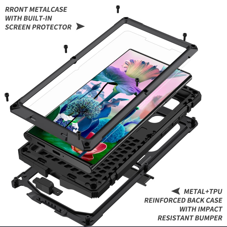 For Samsung Galaxy S23 Ultra 5G R-JUST Life Waterproof Dustproof Shockproof Phone Case(Black) - Galaxy S23 Ultra 5G Cases by R-JUST | Online Shopping UK | buy2fix