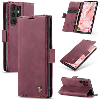 For Samsung Galaxy S23 Ultra 5G CaseMe 013 Multifunctional Horizontal Flip Leather Phone Case(Wine Red) - Galaxy S23 Ultra 5G Cases by CaseMe | Online Shopping UK | buy2fix