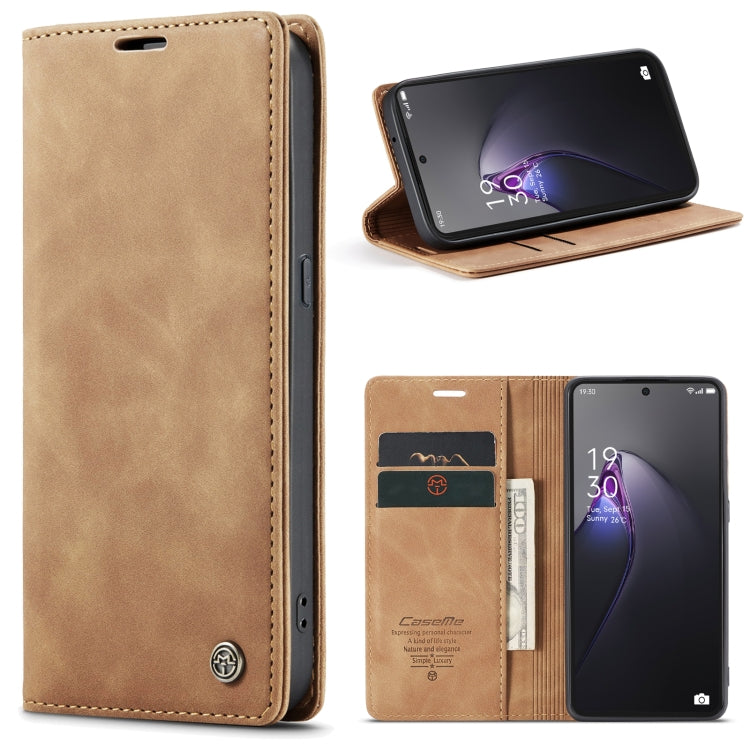 For OPPO Reno8 Pro 5G Global CaseMe 013 Multifunctional Horizontal Flip Leather Phone Case(Brown) - OPPO Cases by CaseMe | Online Shopping UK | buy2fix