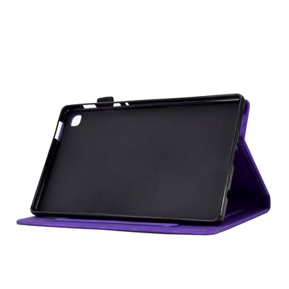 For Samsung Galaxy Tab A7 10.4 2020 T500 Tower Embossed Leather Smart Tablet Case(Purple) - Other Galaxy Tab PC by buy2fix | Online Shopping UK | buy2fix