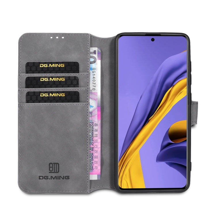 For Galaxy A31 DG.MING Retro Oil Side Horizontal Flip Case with Holder & Card Slots & Wallet(Grey) - Galaxy Phone Cases by DG.MING | Online Shopping UK | buy2fix