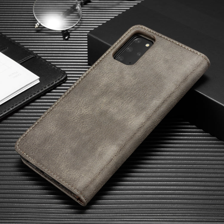 For Galaxy S20+ DG.MING Crazy Horse Texture Flip Detachable Magnetic Leather Case with Holder & Card Slots & Wallet(Grey) - Galaxy Phone Cases by DG.MING | Online Shopping UK | buy2fix