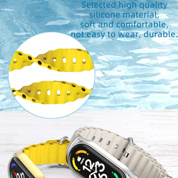 For Xiaomi Mi Band 6 / 5 / 4 / 3 MIJOBS CS Marine Silicone Breathable Watch Band(Yellow Gold) - Watch Bands by MIJOBS | Online Shopping UK | buy2fix