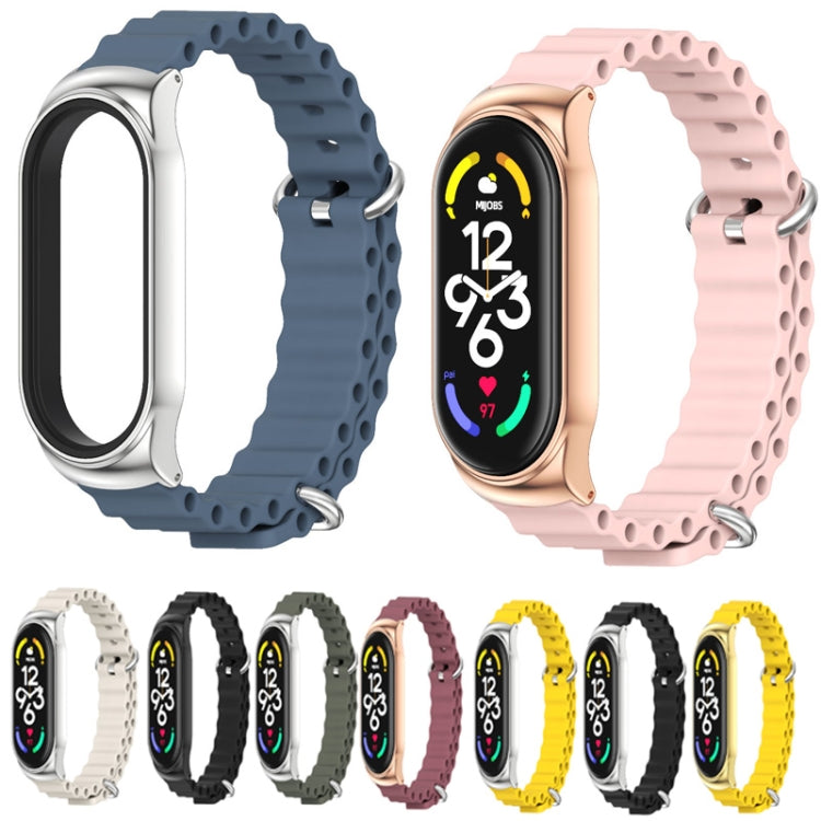 For Xiaomi Mi Band 7 / 7 NFC MIJOBS CS Marine Silicone Breathable Watch Band(Yellow Gold) - Watch Bands by MIJOBS | Online Shopping UK | buy2fix