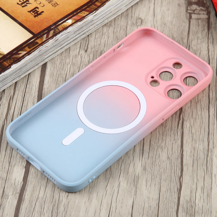 For iPhone 13 Liquid TPU Silicone Gradient MagSafe Phone Case(Pink Blue) - iPhone 13 Cases by buy2fix | Online Shopping UK | buy2fix