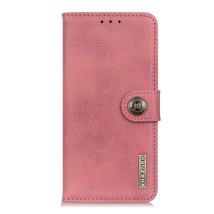 For OnePlus 11 5G KHAZNEH Cowhide Texture Flip Leather Phone Case(Pink) - OnePlus Cases by buy2fix | Online Shopping UK | buy2fix