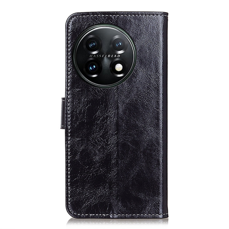 For OnePlus 11 5G Retro Crazy Horse Texture Leather Phone Case(Black) - OnePlus Cases by buy2fix | Online Shopping UK | buy2fix