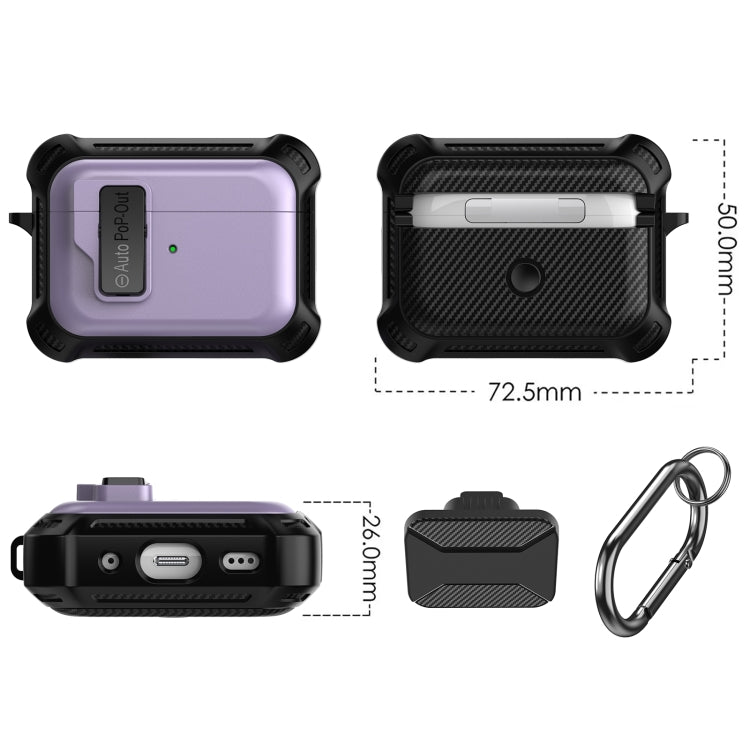 For AirPods Pro 2 Signal Flag Wireless Earphones Case with Security Lock(Purple) - For AirPods Pro 2 by buy2fix | Online Shopping UK | buy2fix