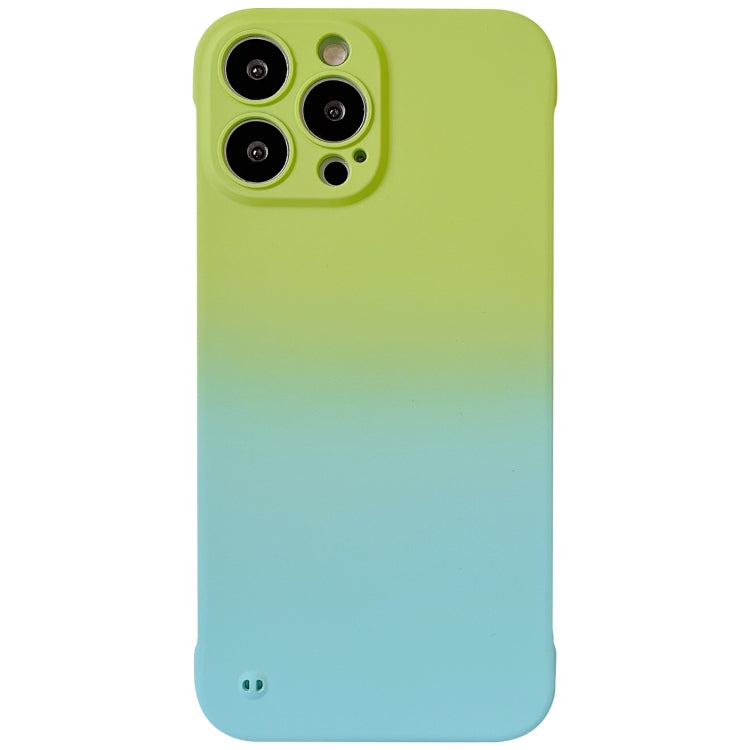 For iPhone 13 Pro Frameless Skin Feel Gradient Phone Case(Green + Light Blue) - iPhone 13 Pro Cases by buy2fix | Online Shopping UK | buy2fix