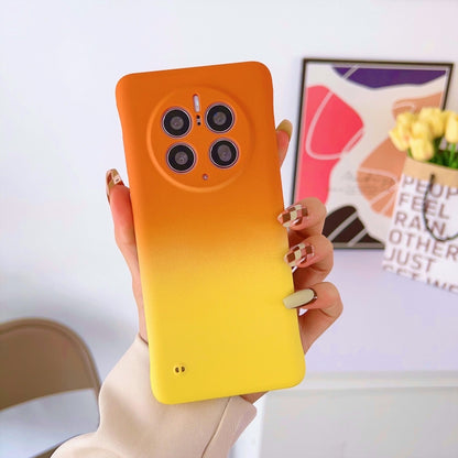 For Huawei P50 Frameless Skin Feel Gradient Phone Case(Orange Yellow) - Huawei Cases by buy2fix | Online Shopping UK | buy2fix