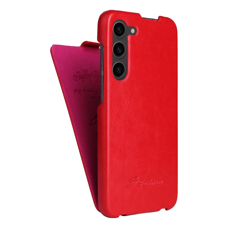 For Samsung Galaxy S23 5G Fierre Shann 64 Texture Vertical Flip PU Leather Phone Case(Red) - Galaxy S23 5G Cases by FIERRE SHANN | Online Shopping UK | buy2fix