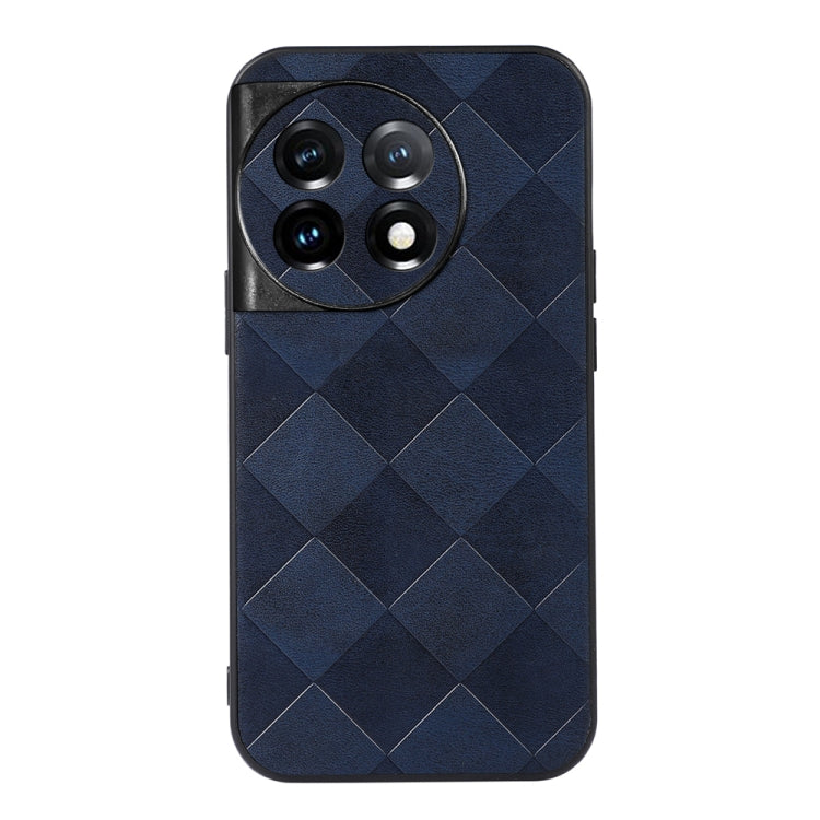 For OnePlus 11 Weave Plaid PU Phone Case(Blue) - OnePlus Cases by buy2fix | Online Shopping UK | buy2fix