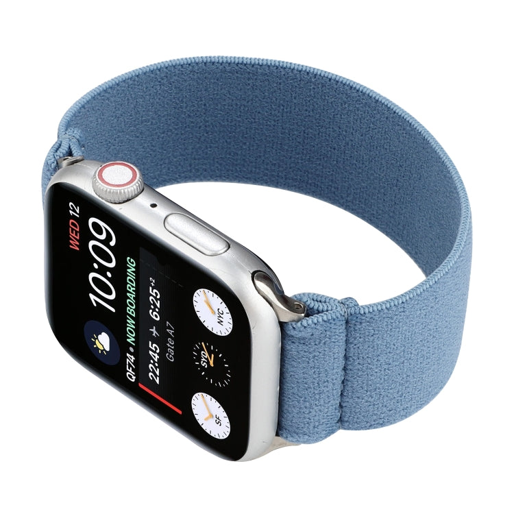 Elastic Nylon Braid Watch Band For Apple Watch Ultra 49mm&Watch Ultra 2 49mm / Series 9&8&7 45mm / SE 3&SE 2&6&SE&5&4 44mm / 3&2&1 42mm(Blue) - Watch Bands by buy2fix | Online Shopping UK | buy2fix