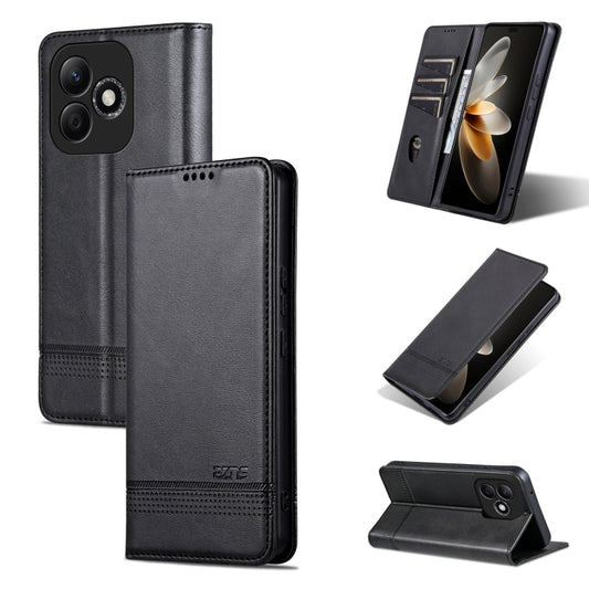 For Honor X60i AZNS Magnetic Calf Texture Flip Leather Phone Case(Black) - Honor Cases by AZNS | Online Shopping UK | buy2fix