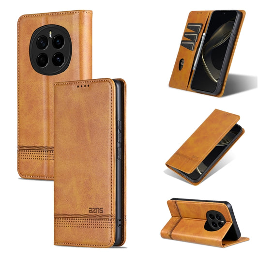 For Honor Magic7 AZNS Magnetic Calf Texture Flip Leather Phone Case(Light Brown) - Honor Cases by AZNS | Online Shopping UK | buy2fix