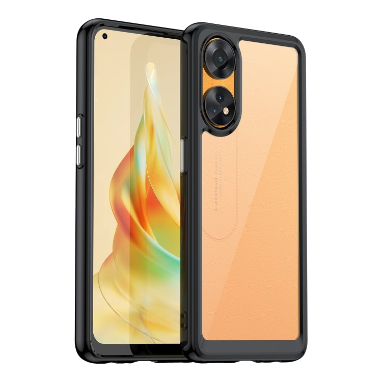 For OPPO Reno8 T 4G Colorful Series Acrylic + TPU Phone Case(Black) - OPPO Cases by buy2fix | Online Shopping UK | buy2fix