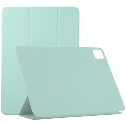 For iPad Air 13 2024 / Pro 12.9 2020 Non-buckle Double-sided Magnetic Flip Leather Tablet Case With Holder & Sleep / Wake-up Function(Light Green) - iPad Pro 12.9 (2020) Cases by buy2fix | Online Shopping UK | buy2fix