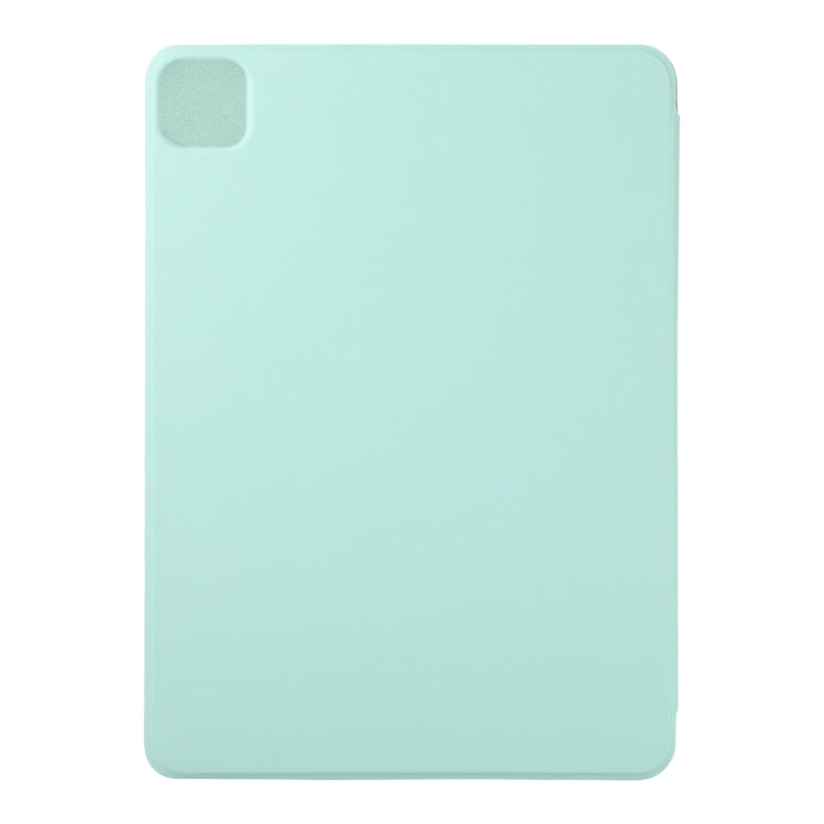 For iPad Air 13 2024 / Pro 12.9 2020 Non-buckle Double-sided Magnetic Flip Leather Tablet Case With Holder & Sleep / Wake-up Function(Light Green) - iPad Pro 12.9 (2020) Cases by buy2fix | Online Shopping UK | buy2fix