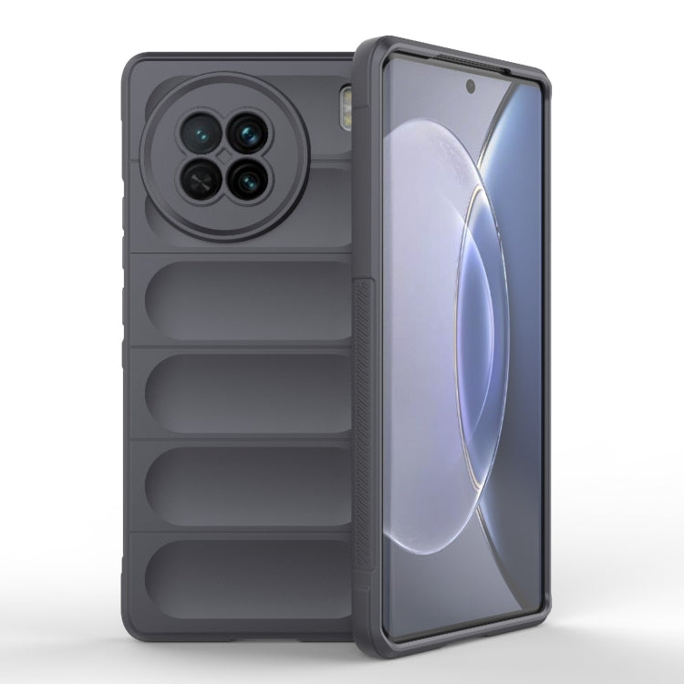 For vivo X90 5G Magic Shield TPU + Flannel Phone Case(Dark Grey) - vivo Cases by buy2fix | Online Shopping UK | buy2fix