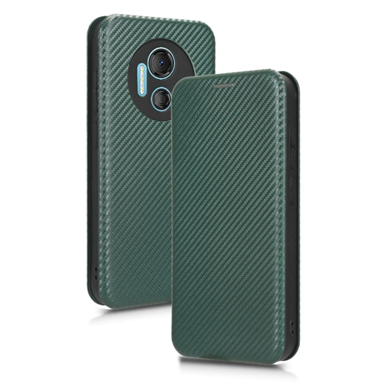 For DOOGEE X97 / X97 Pro Carbon Fiber Texture Flip Leather Phone Case(Green) - Doogee Cases by buy2fix | Online Shopping UK | buy2fix