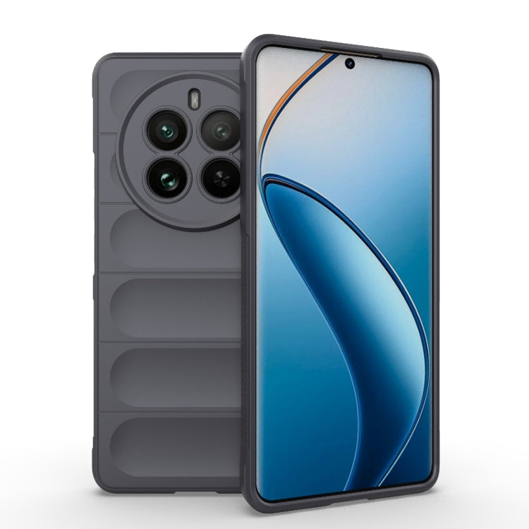 For Realme 12 Pro 5G / 12 Pro+ Magic Shield TPU + Flannel Phone Case(Dark Grey) - Realme Cases by buy2fix | Online Shopping UK | buy2fix